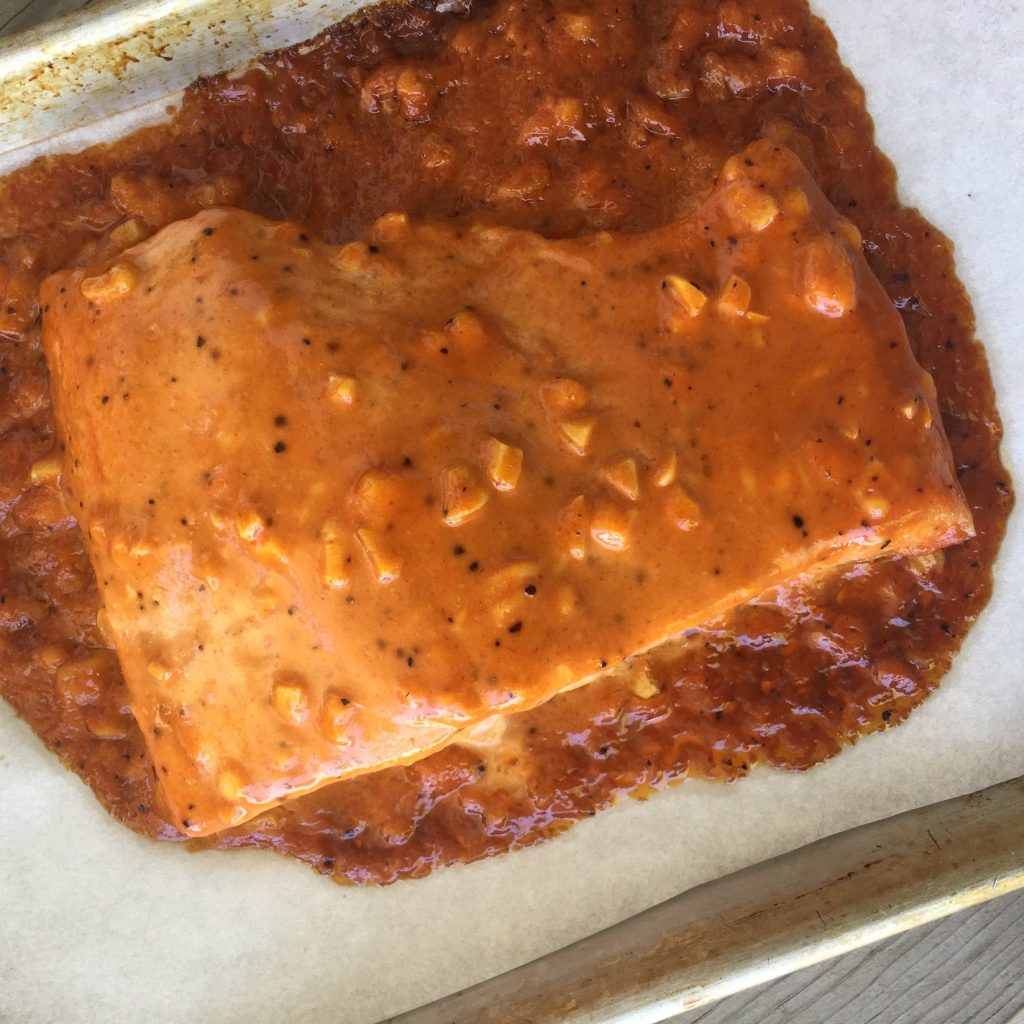 Sriracha Baked Salmon - Curry Girls Kitchen