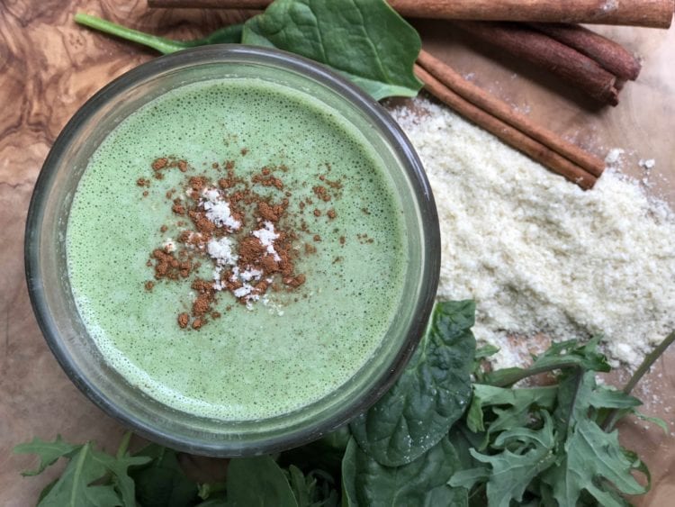 super green smoothie finished with cinnamon