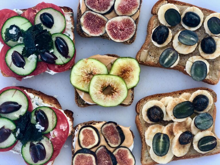gluten free toast with nut butter and fruit