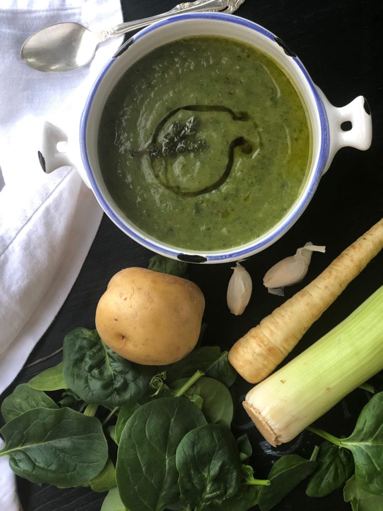green potato leek soup